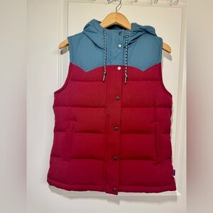 Patagonia Women’s Bivy Hooded Down Vest (M) NWOT Light Storage Marks Rare Lining